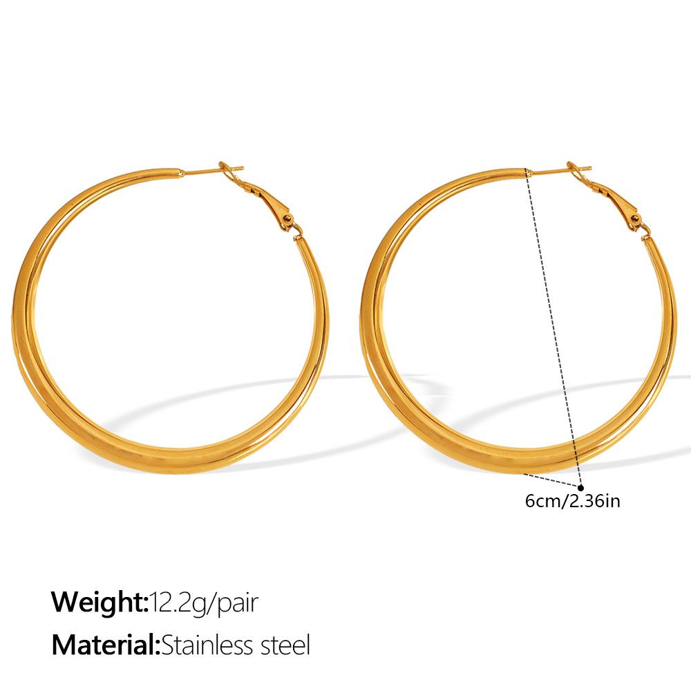 Exaggerated large circle earrings niche simple stud earrings plain circle personality versatile