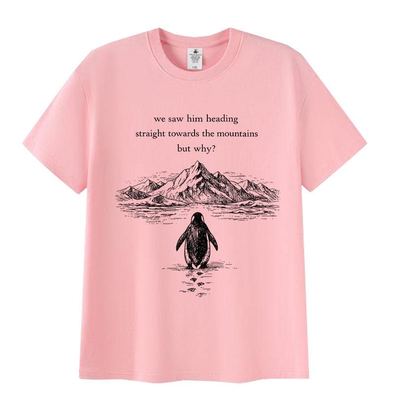 Nihilist Penguin Why Funny Meme Fans Gift T Shirt Men Women Vintage Fashion Oversized T-shirts High Quality Cotton T-shirt