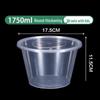 CIBO 1750ml Disposable Round Meal Prep Containers with Lids