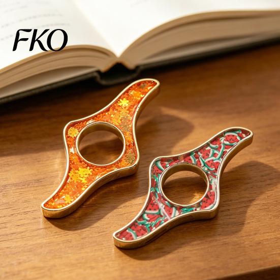 Anti-bend Page Holder Book Holder, Glitter Thumb Ring for Reading, One Hand Reading Tool Metal Opener Accessory Students Readers Crushed Stone