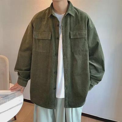 Męska kurtka sztruksowa w stylu retro - Modny styl amerykański na wiosnę i jesień