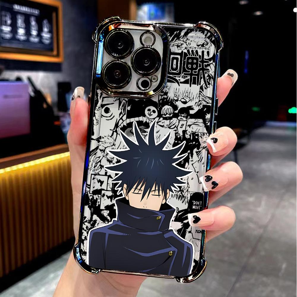 Jujutsu Kaisens Itadori Yuji Plating Phone Case For Samsung S25 S24 S23 S22 S21 S20 FE Note20 Edge Plus Ultra 4G 5G Anti Fall