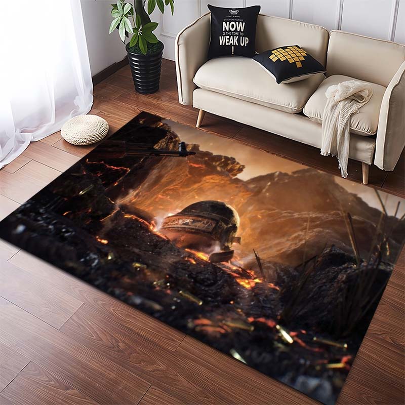 Private Jet Above Clouds Area Rug, Non-Slip Floor Mat for Living Room