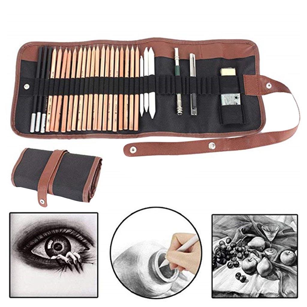 Umělecké potřeby Artist Sketching Kit Plátno srolované pouzdro na tužky pro děti začátečníky