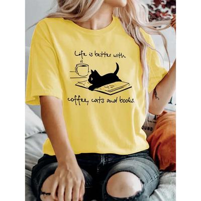 Fashion Women'S T-Shirt 3d Cats Print Clothing O-Neck Short Sleeve Tops Summer Harajuku Oversized Summer Tees Female Clothes