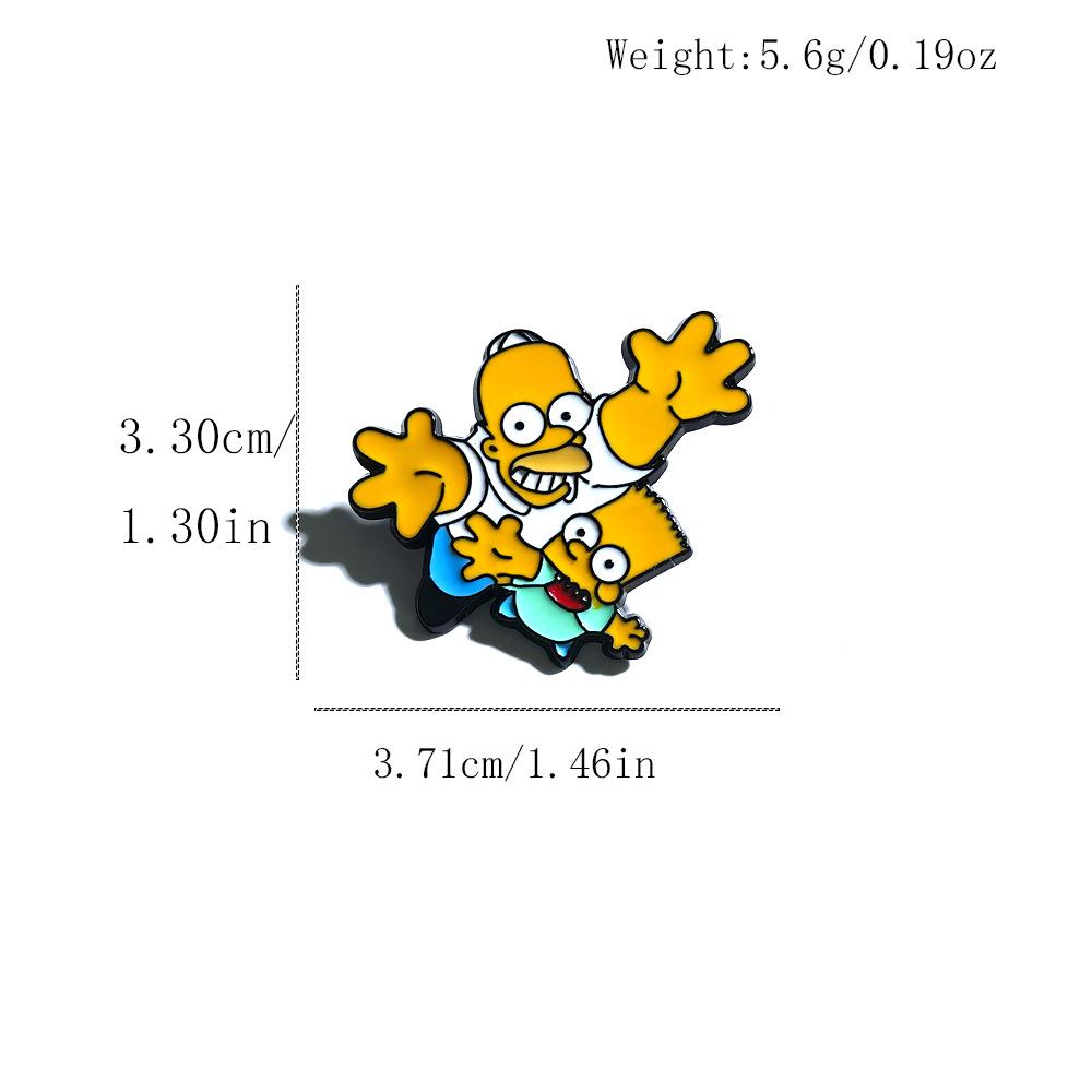 Classic The Simpsons Brooch: Maggie & Homer Cartoon Badge
