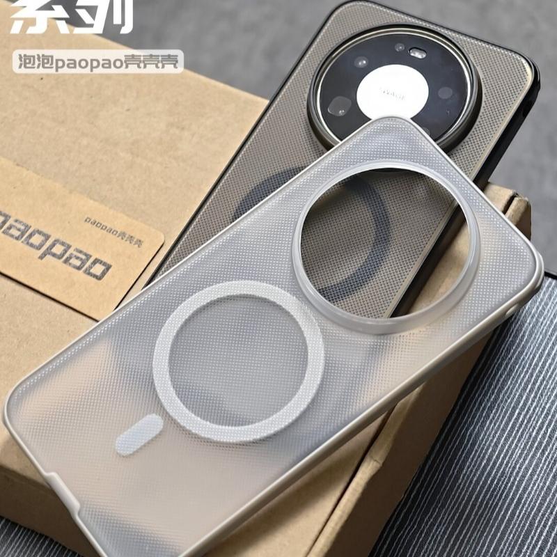 Magnetic Case For Huawei Mate 80 Pro Case Simple For MagSafe Stereoscopic Granular Texture Matte Transparent Cover Shockproof