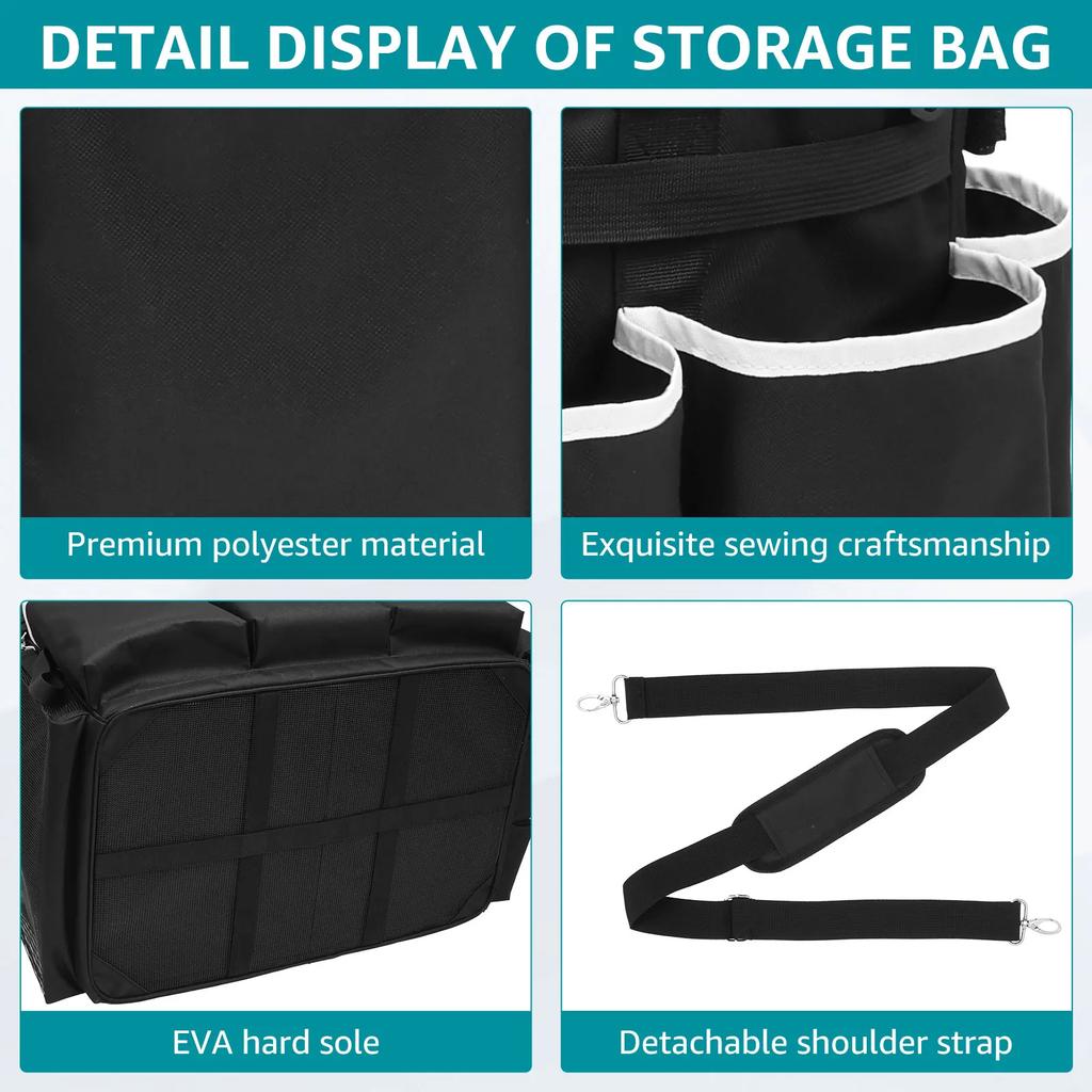 Car Detailing Bag Large Waterproof Cleaning Tool Storage Bag with Multiple Pocket & Adjustable Shoulder Strap Electric Tool Bag