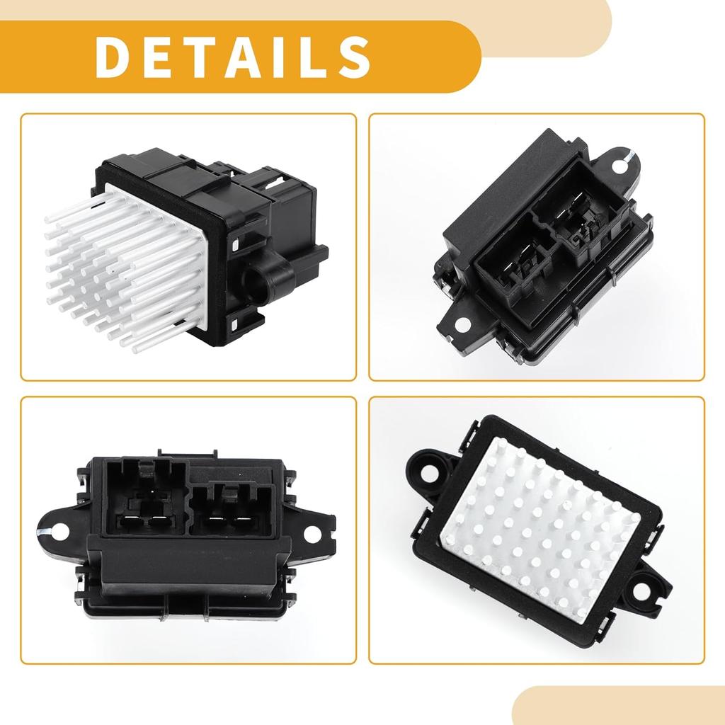 HVAC Blower Motor Resistor No.13598090 Heater Blower Resistor for Buick Enclave 13-20 for Jeep Grand Cherokee 11-13 for Chrysler 300 Metal ABS Black