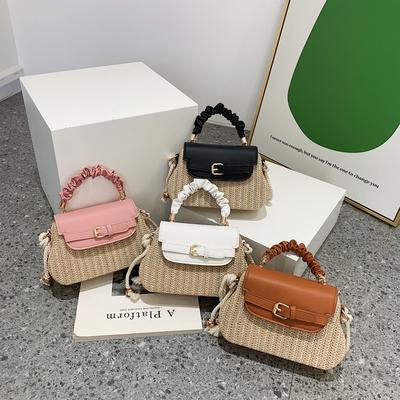 Damentasche 2025 neue Mode vielseitige Handtasche im ausländischen Stil Strohtasche trendige Textur lässige Schulter-Umhängetasche