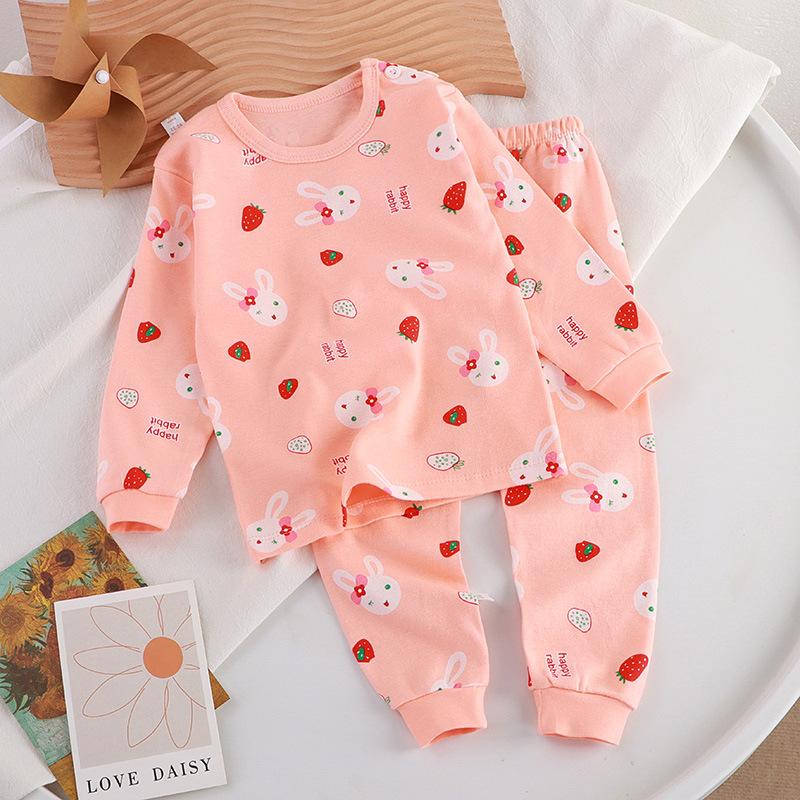 Set di 2 maglioni a maniche lunghe con stampa di lettere dei cartoni animati per bambini piccoli - Vestito morbido, accogliente e adorabile per