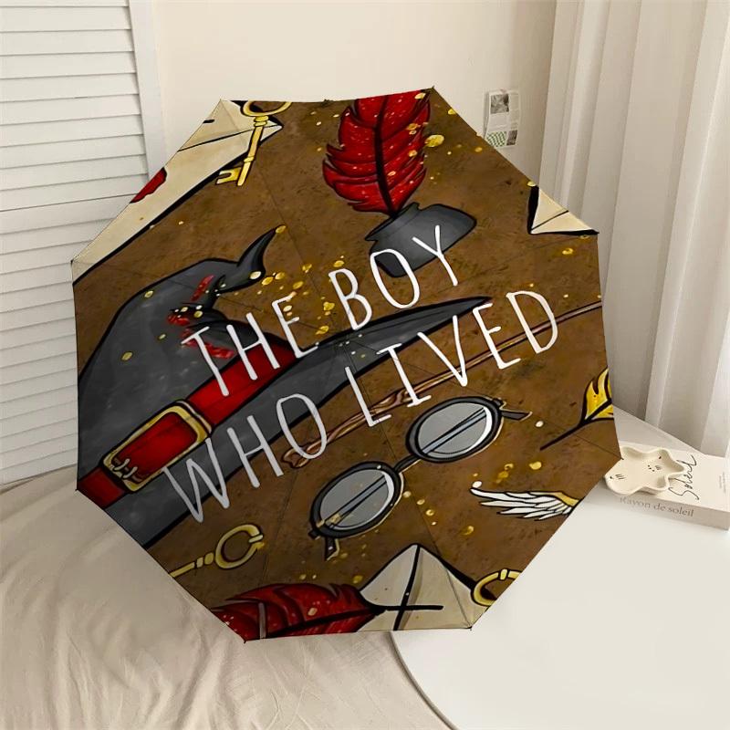 

1PC Warner Boy Who Lived Umbrella-8-Rib Reinforced, Automatic Open, Lightweight & Durable-A92