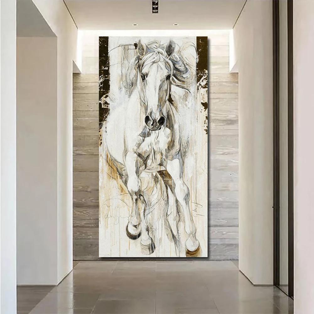 Tier Pferd Abstraktes Bild Poster Leinwand Malerei Wohnzimmer Wand Kunst Wandbild Dekoration Wandbild für Moderne Wohnkultur Kein Rahmen