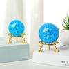 LONGWIN 60mm Ice Cracked Crystal Ball Decorative Glass Ball Home Decoration Accessories (Light Blue)