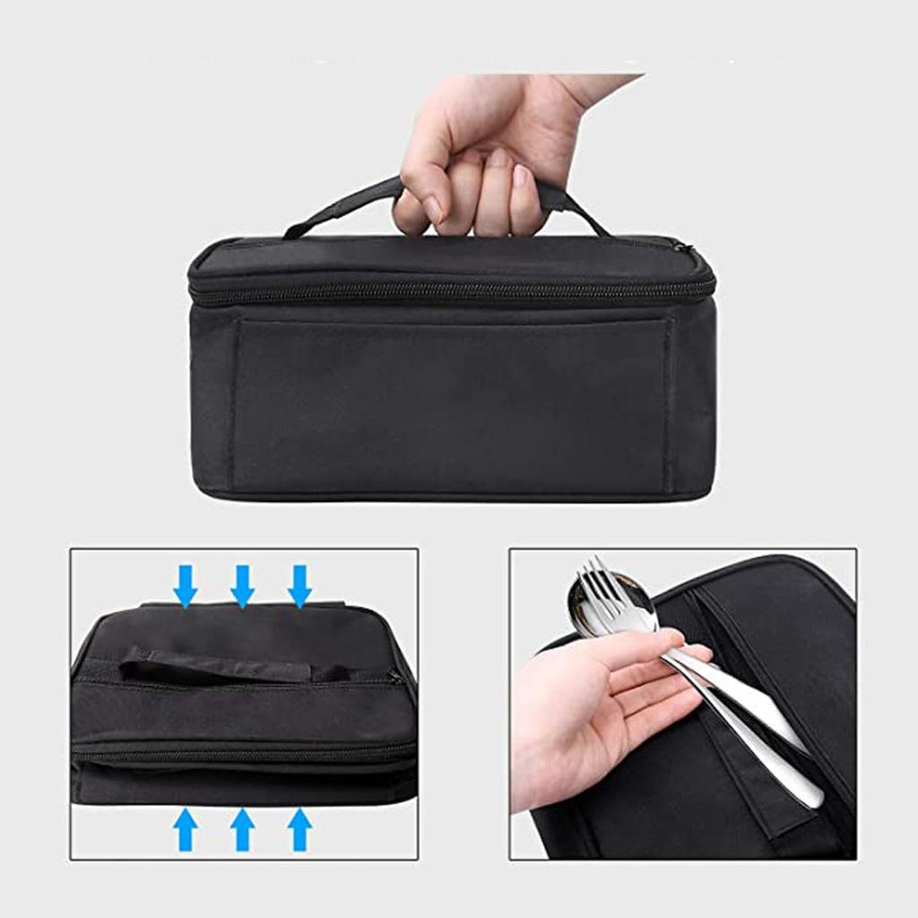 Atyhao Tragbarer Speisenwärmer, Mini-Ofen Mikrowellenofen für Reisen, Camping und Büroarbeit (Schwarz)