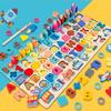 Wooden Jigsaw Puzzle for Toddlers, Alphabet Shape Number Sorting Fishing Toys, Educational Math
