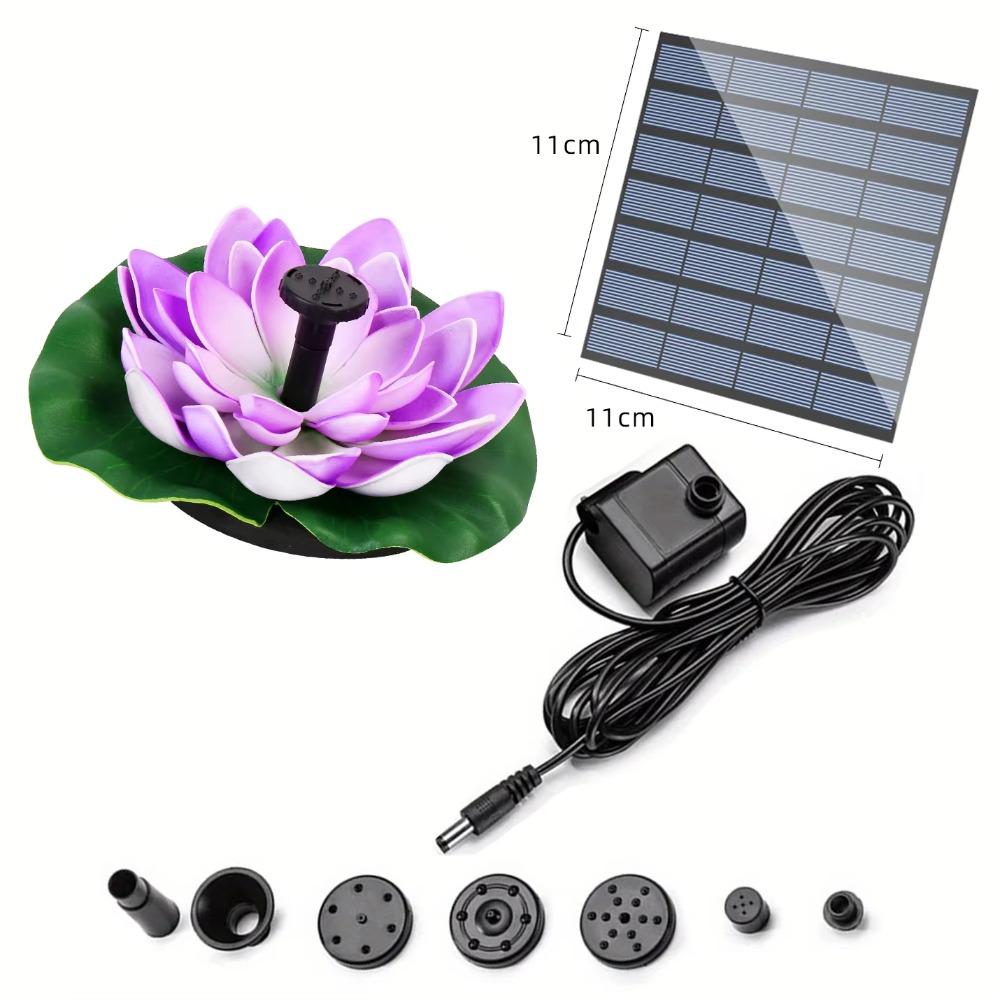 Solar-Wasserspiel, Schwimmende Mini-Lotus-Wasserpumpe/Teichpumpe, Perfekte DIY-Teichdekoration DIY-Vogelbad, 1,2W Wasserfallbrunnen