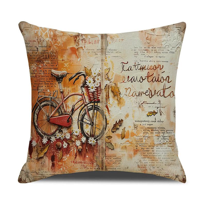 

Autumn Retro Wabi-sabi Sofa Set Pillow Case Linen Autumn Leaf Print Pillow Living Room Versatile Sofa Pillow Cushion 45 * 45Cm (pillowcase only)