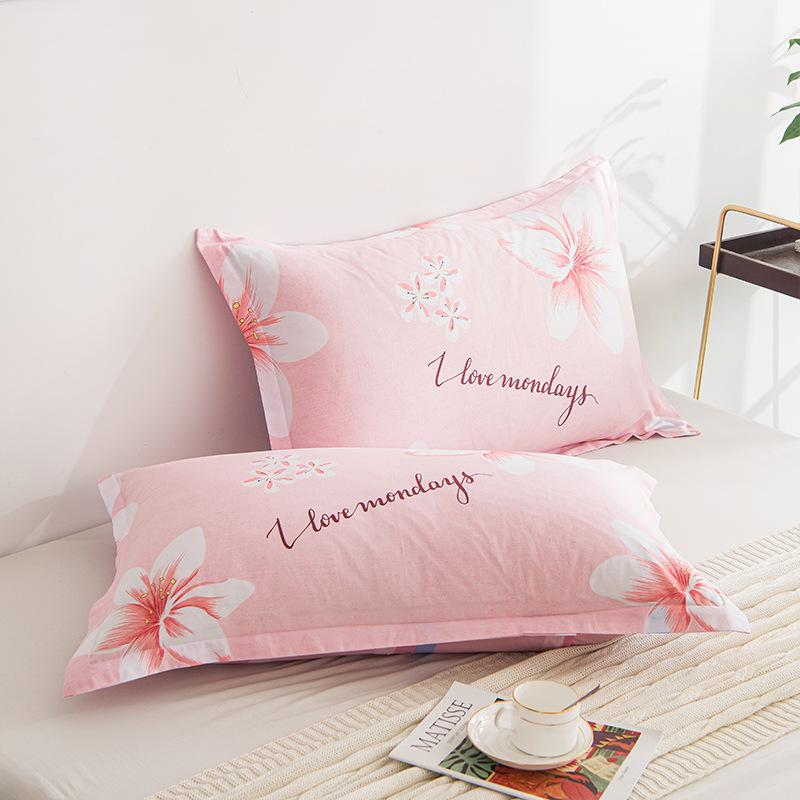 2PCS 48cm×74cm Pillowcase Pair Pillowcase Flower Printed Pillowcase Student Pillowcase Pair