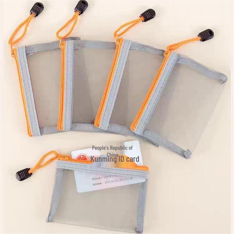 Mini Mesh Transparent Zipper Bag - Document & Test Paper Storage