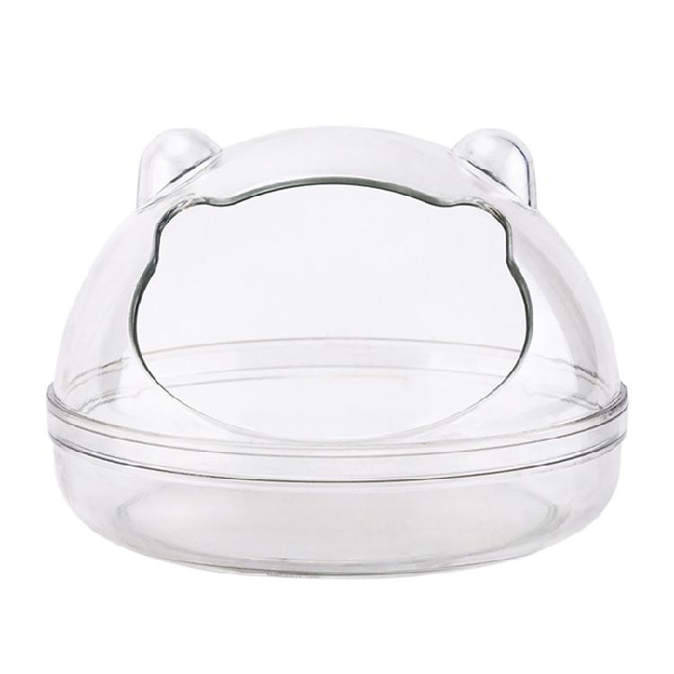 

Hamster Bathroom Clear Plastic Dry Bath Container Sauna Sandbox Easy to Clean L