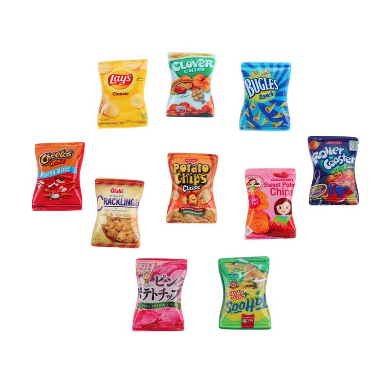 

10 шт. кукольный домик смоляной имитация конфет картофель чипсы закуска чехол для телефона аксессуары