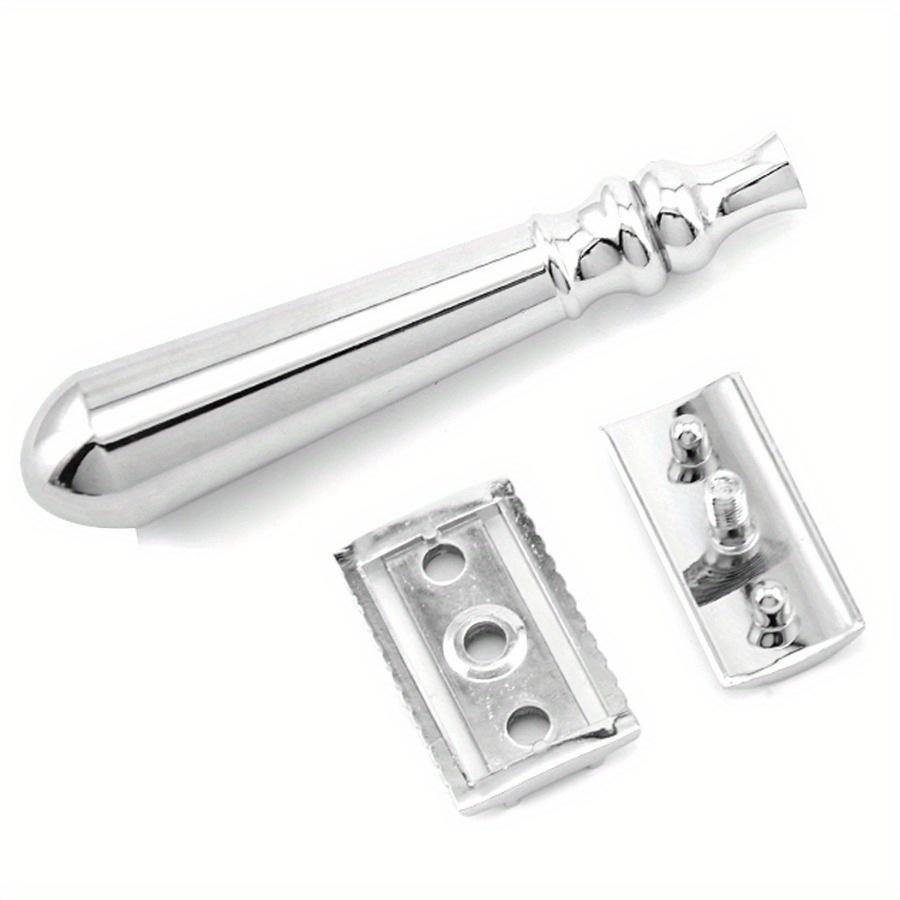 1PC Old Durable Men's Manual Razor Razor Metal Brightening Double-sided Safety Razor Replaceable Blade Manual Shaving Razor