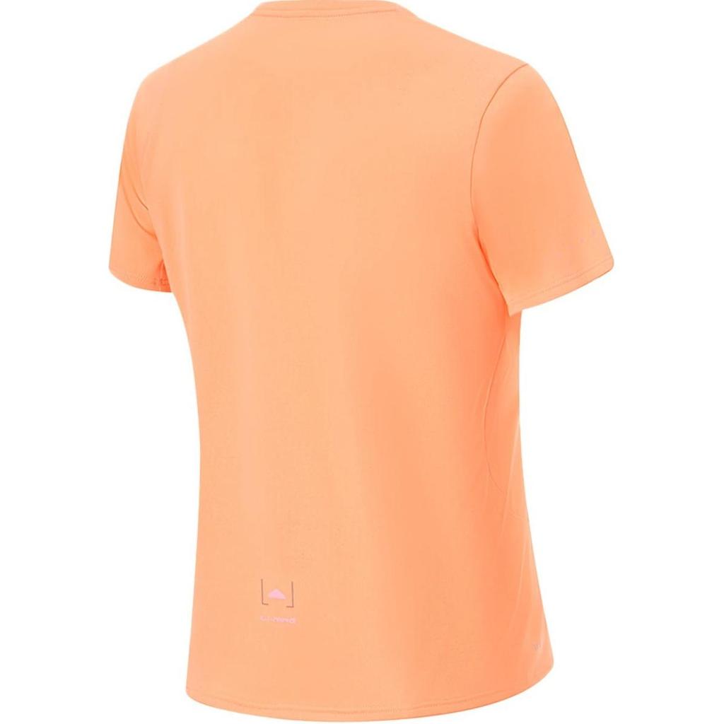 Li-Ning Comfortable Casual Solid Color Breathable Round Neck Pullover Short Sleeve T-Shirt Women Tops Candy-Orange ATSU006-4