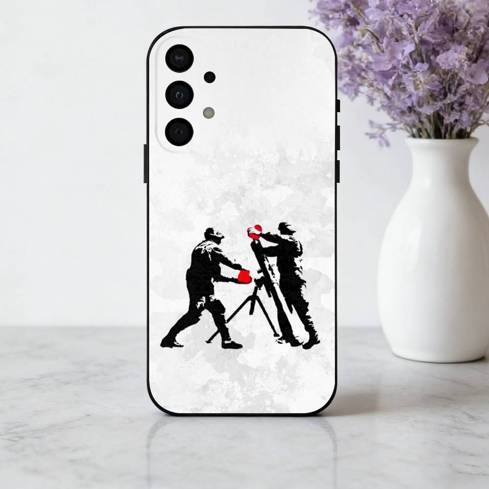 S-Street Art B-Banksy G-Graffiti Phone Case For Samsung Galaxy A73,A72,A71,A70,A53,A52,A51,Soft Silicone Black Cover