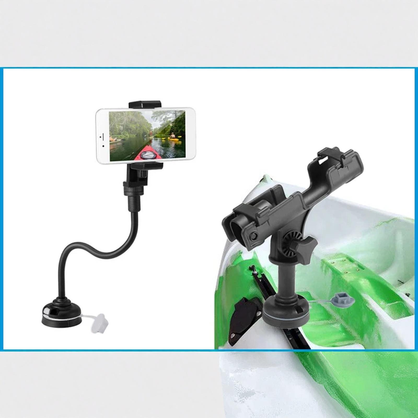 

R58D Adjustable Kayak Fishing Rod Holders with 360 Degree Rotation Fishing Rod Mounting System Easy to Use for Use one size чорний