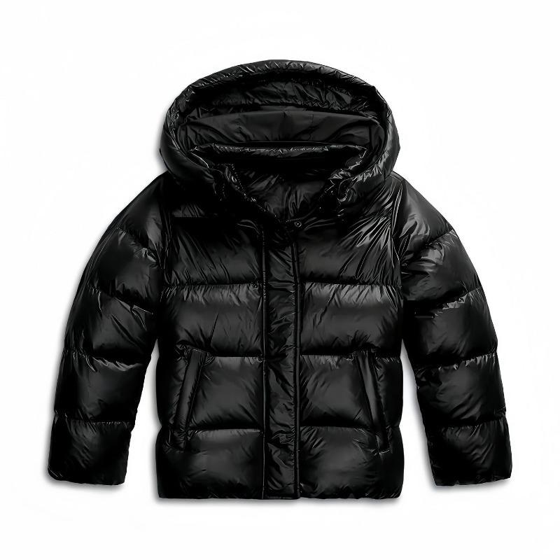 Giacca Invernale da Donna in Cotone Scuro Giacca Casual con Cappuccio Giacca Imbottita