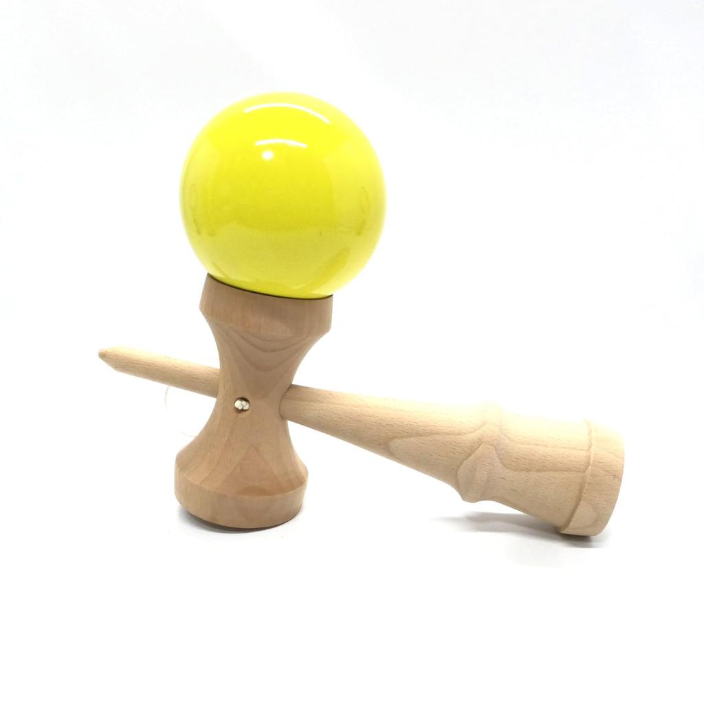 Jumbo Kendama Large Light Pastel Performance Kendama for (Japanese Cup-and-Dama) - 24cm, Yellow, Wooden, Color, Display, Adults, HB-630