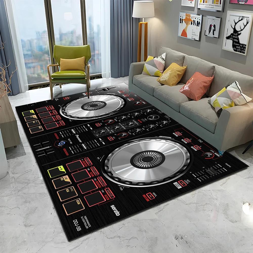 3D DJ Music Screen Keyboard Cartoon Carpet Rug for Home Living Room Bedroom Sofa Doormat Decor,Child Area Rug Non-slip Floor Mat