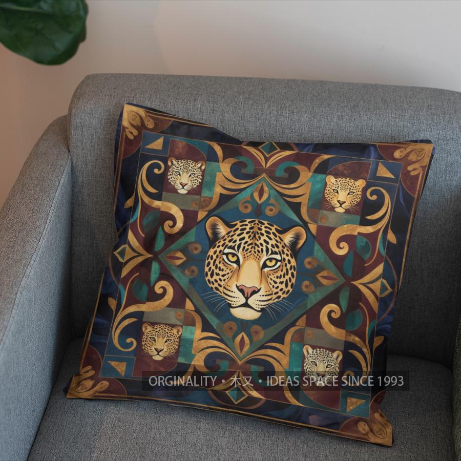 2D Colorful Geometric Jaguar-Printed Pillow Cover Pattern Cushion Cover Suitable For Sofa Bedroom Car Pillow Cover