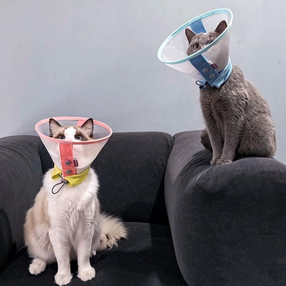Soft Pet Neck Cone Breathable Wound Recovery Sleeve Flexible Cat Elizabeth Collar  Grooming