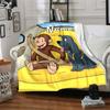 Custom Name Curious George Adventure Party Blanket For Couch Bed Plush Cozy Fuzzy Blanket Super Soft Warm Blankets For Fall And Winter 0916214