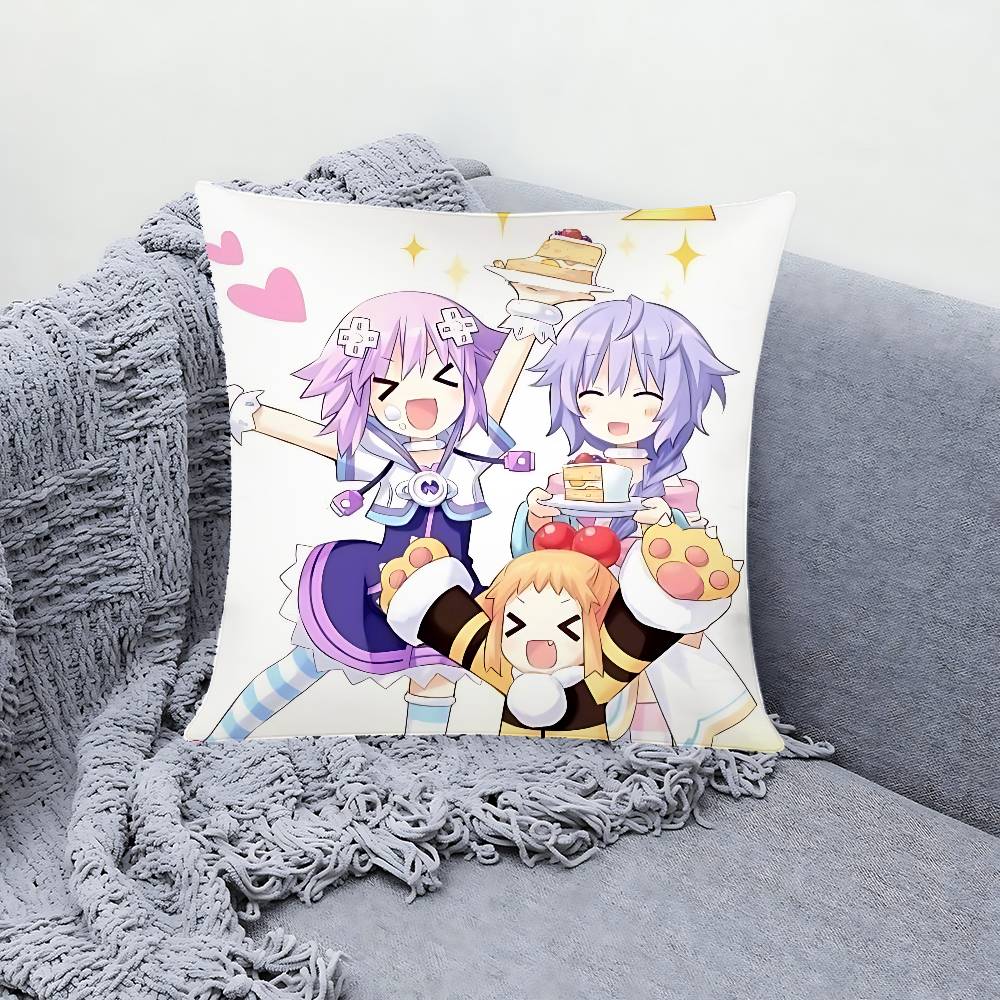 Hyperdimension N-Neptunia Pillow Case Cushion Cover Soft Cute Throw Pillow Case For Car Sofa Pillowcase Polyester With Zipper