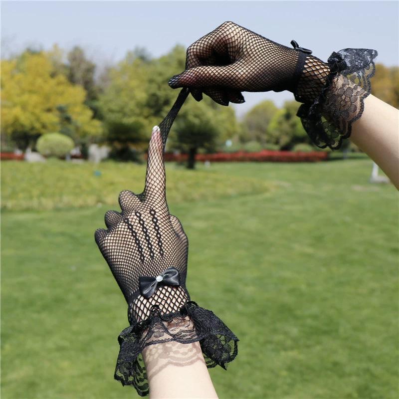Vintage Lolita Lace Gloves Women's Thin Hollow Mesh Bar Babes Sexy Internet celebrities Photoshoot
