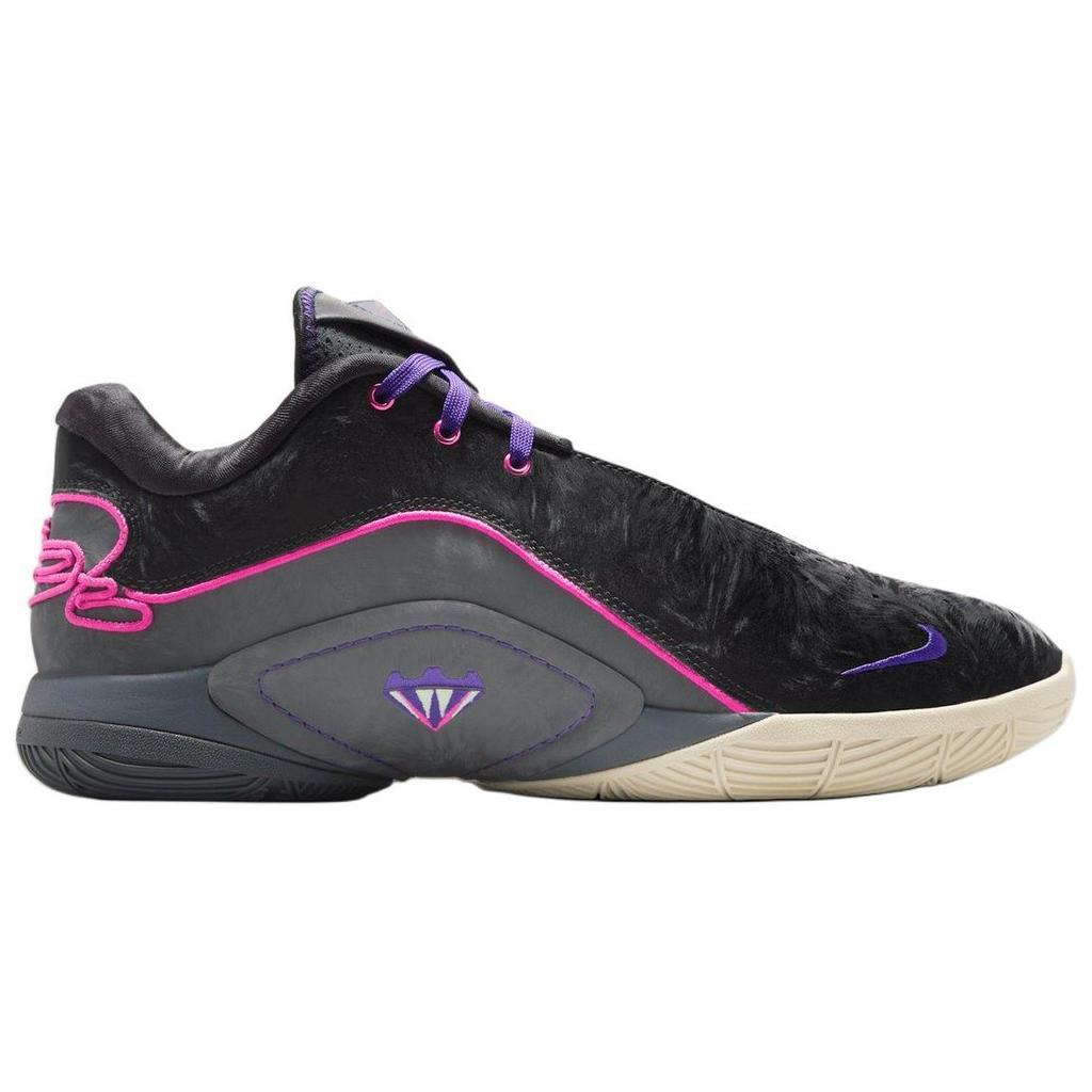 Nike LeBron 22 Anti-Slip Wear-Resistant Low-Top Basketball Shoes Unisex Black Gray Purple Sneakers FZ1095-001