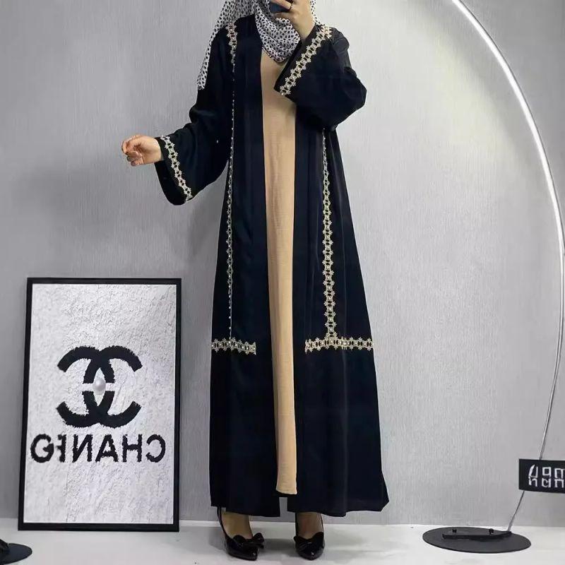 F318 Cross-Border Foreign Trade E-Commerce Arab Middle East Dubai Fashion Elegant Embroidered Beaded Cardigan Robe