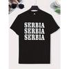 European Size Football Is Life Print Men's Short Sleeve Crew Neck T-Shirts, Comfy Breathable Casual Elastic Tops, Men's Clothing