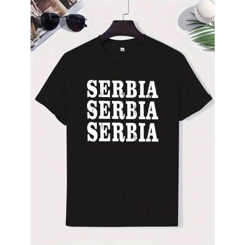European Size Football Is Life Print Men's Short Sleeve Crew Neck T-Shirts, Comfy Breathable Casual Elastic Tops, Men's Clothing