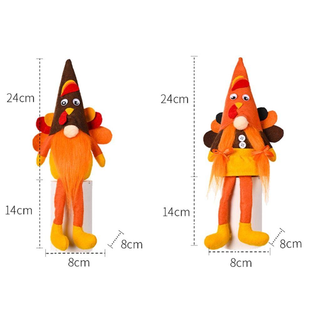 Creative Autumn Turkey Rudolf Doll Ornament Cute Miniature Figurine Sculpture  Harvest