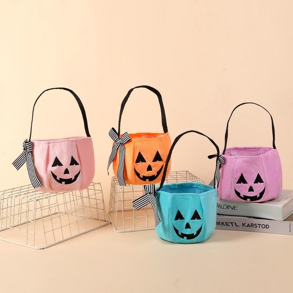 Flexible Ghost Plush Bag Handheld Pumpkin Candy Bucket Halloween Candy Bag Dessert Making