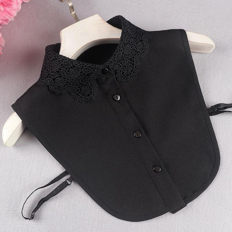 Linbaiway 18 Styles Female Chiffon Fake Collar for Women Blouse Shirt False Collar Ladies Lapel Detachable Collar Female Decor