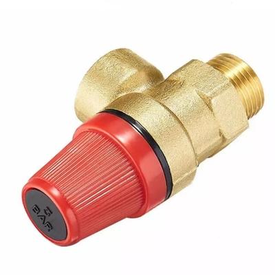 Soupape de vidange automatique en laiton Montée au mur avec manomètre Soupape de sécurité solaire Soupape de pression 3/5/6 Bar Support pour chaudière Chauffe-eau