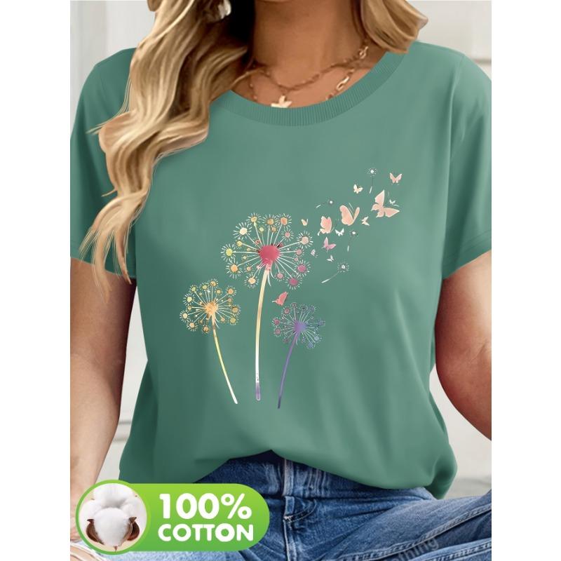 Summer New Women's Casual Round Neck Short-Sleeve T-Shirt - Full Pattern Print