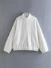 Spring 2023 Women's Casual Loose Workwear Bomber Jacket with Stand Collar Y2K Style