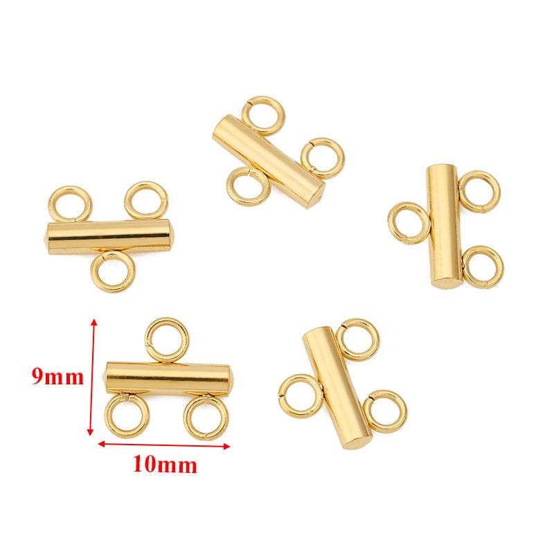 10pcs Stainless Steel Layer Necklace Bracelet Clasp Bails 5 Loops Drop Earrings Chains Connectors DIY Jewelry Findings Supplies