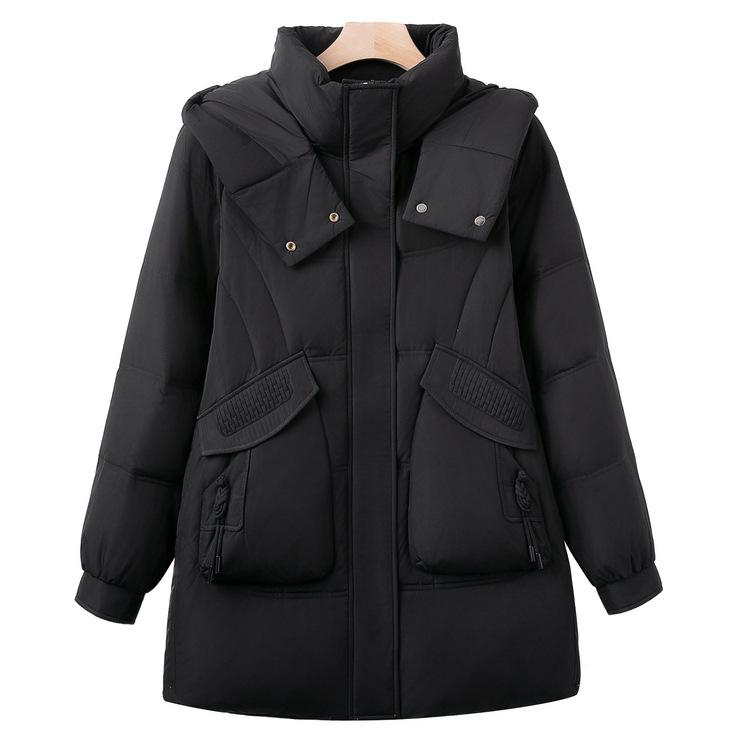 New Winter Style Middle-aged Dress Fashionable Down Jacket for Mother Thickened Warmth Can Remove Hat White Duck Down Fashionable Jacket